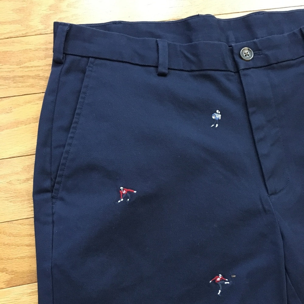 Brooks Brothers Khaki Pants Navy Blue Football NWT - Picture 5 of 8